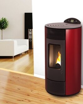 MODERNA SMART Pelletofen 8,7 kW Rund Bordeaux – Designofen mit 5 Leistungsstufen